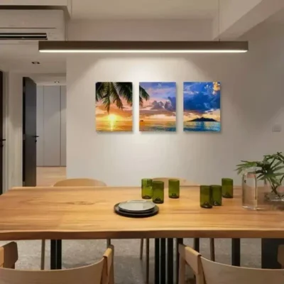 3pcs Palm Tree Beach Sunset Canvas Framed 40x60cm - High Quality Print 100% Australian Made Wall Canvas Ready to Hang
