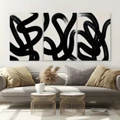 3pcs Abstract Wall Art Geometric Canvas Framed 40x60cm - High Quality Print 100% Australian Made Wall Canvas Ready to Hang