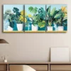 3pcs Luxurious Green Plant Canvas Framed 40x60cm - High Quality Print 100% Australian Made Wall Canvas Ready to Hang