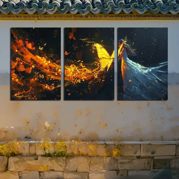 3pcs Butterfly Wing Canvas Framed 40x60cm – High Quality Print 100% Australian Made Wall Canvas Ready to Hang