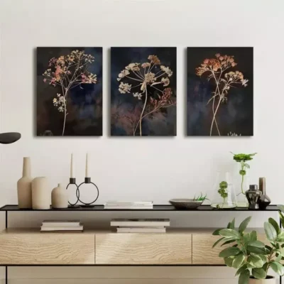 3pcs Vintage Wildflower Canvas Framed 40x60cm - High Quality Print 100% Australian Made Wall Canvas Ready to Hang