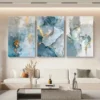 3pcs Abstract Canvas Art with Golden Wall Art Set Canvas Framed 40x60cm - High Quality Print 100% Australian Made Wall Canvas Ready to Hang - Image 2