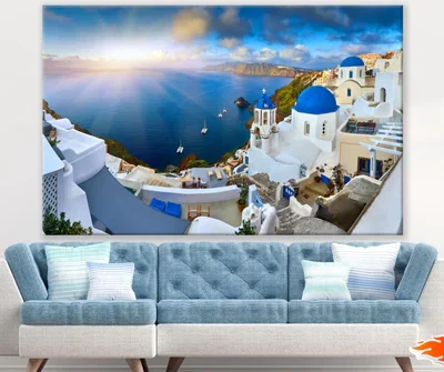 Oia Village in Santorini Island Photograph Print 100% Australian Made