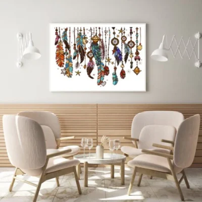 Colorful Feathers Watercolor Painting Home Decor Premium Quality Poster Print Choose Your Sizes