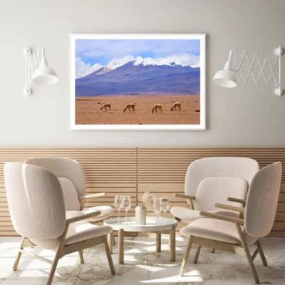 Deers Near Mountain Photograph Home Decor Premium Quality Poster Print Choose Your Sizes