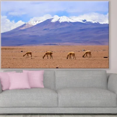 Deers Near Mountain Photograph View Print 100% Australian Made