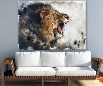 Lion Portrait Watercolor Painting Print 100% Australian Made