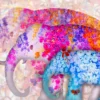 Elephants Shape Flower Design Print 100% Australian Made - Image 2