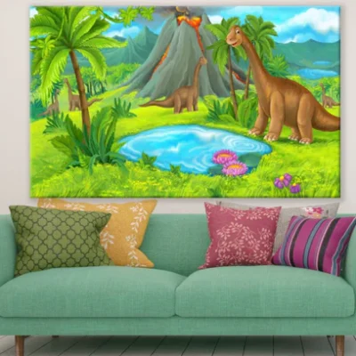 Dinosaurs Digital Painting Print 100% Australian Made