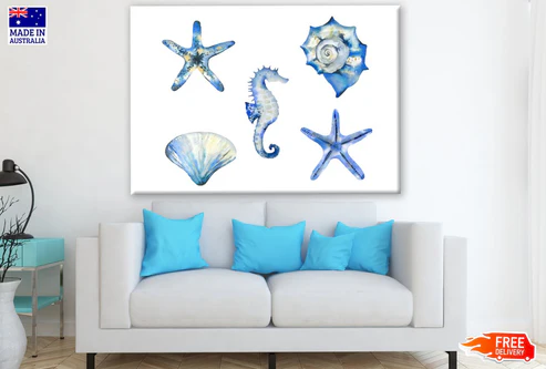 Sea Animals Watercolor Painting Print 100% Australian Made