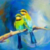 Colorful Birds Oil Painting Home Decor Premium Quality Poster Print Choose Your Sizes - Image 2
