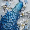 Peacock & Flowers 3D Design Print 100% Australian Made - Image 2