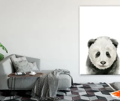 Panda Face Watercolor Painting Print 100% Australian Made