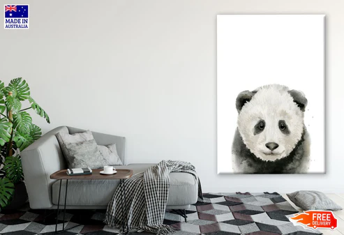 Panda Face Watercolor Painting Print 100% Australian Made