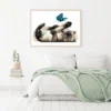 Kitten & Butterfly Painting Home Decor Premium Quality Poster Print Choose Your Sizes