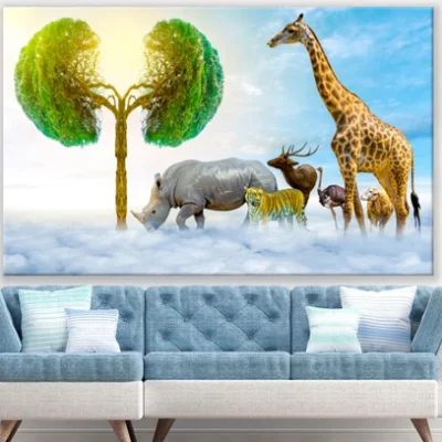 Tree & Animals Sky Photograph Print 100% Australian Made