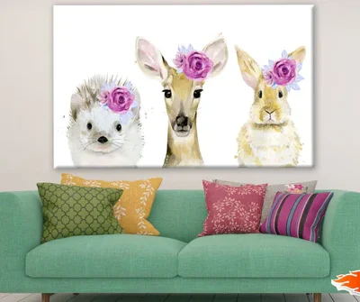 Animals Faces Watercolor Painting Print 100% Australian Made