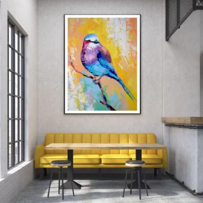 Colorful Bird Abstract Painting Home Decor Premium Quality Poster Print Choos