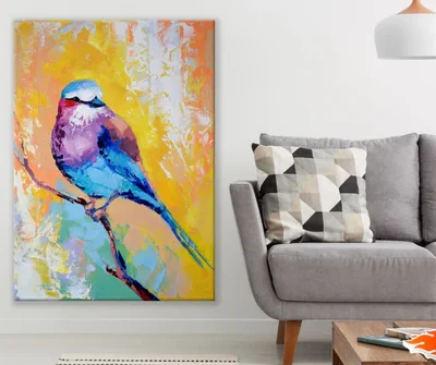 Colorful Bird Abstract Painting Print 100% Australian Made