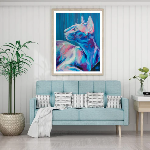 Colorful Cat Abstract Design Home Decor Premium Quality Poster Print Choose Your Sizes