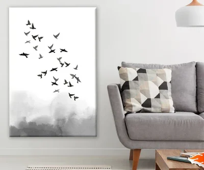 Bird Flying B&W Watercolor Painting Print 100% Australian Made