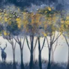 Deer in Forest Watercolor Paint Home Decor Premium Quality Poster Print Choose Your Sizes - Image 2