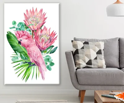 Bird with Flowers Watercolor Art Print 100% Australian Made