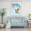 Humming Bird with Flower Painting Home Decor Premium Quality Poster Print Choose Your Sizes