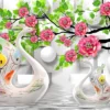 Swans & Flowers 3D Design Home Decor Premium Quality Poster Print Choose Your Sizes - Image 2