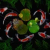 Koi Fish in Pond Digital Art Home Decor Premium Quality Poster Print Choose Your Sizes - Image 2