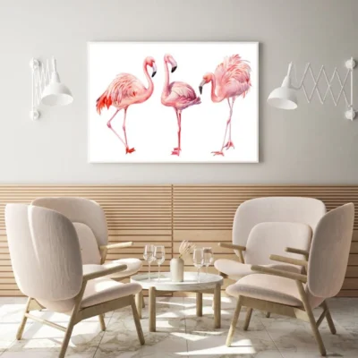 Flamingo Birds Watercolor Paint Home Decor Premium Quality Poster Print Choose Your Sizes