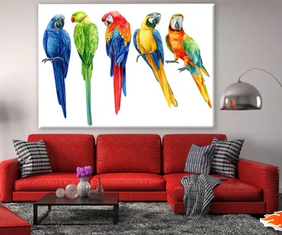 Colorful Parrots Watercolor Paint Print 100% Australian Made