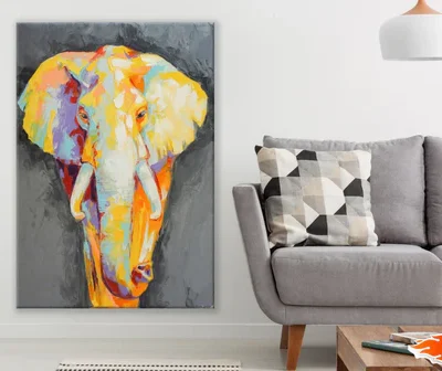 Elephant Abstract Painting Print 100% Australian Made