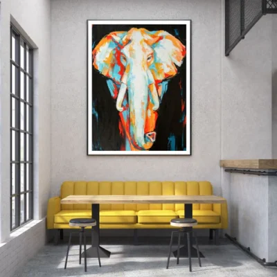 Elephant Abstract Painting Home Decor Premium Quality Poster Print Choose Your Sizes