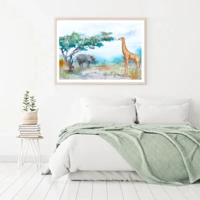 Animals Watercolor Painting Home Decor Premium Quality Poster Print Choose Your Sizes