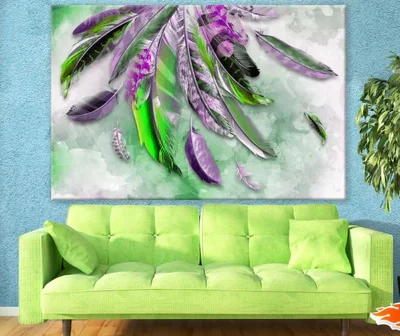 Colorful Bird Feathers Watercolor Painting Print 100% Australian Made