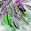 Colorful Bird Feathers Watercolor Painting Print 100% Australian Made - Image 2