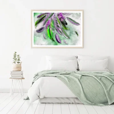 Colorful Feathers Watercolor Art Home Decor Premium Quality Poster Print Choose Your Sizes