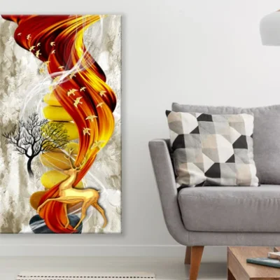 Deer & Tree Abstract Design Print 100% Australian Made