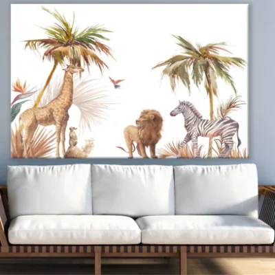 Animals in Forest Watercolor Art Print 100% Australian Made