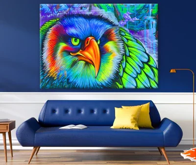 Colorful Abstract Eagle Portrait Print 100% Australian Made