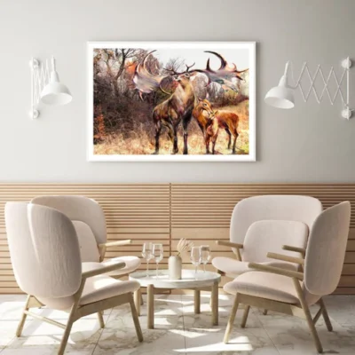Deers Abstract Oil Painting Home Decor Premium Quality Poster Print Choose Your Sizes