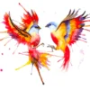Colorful Birds Watercolor Paint Print 100% Australian Made - Image 2
