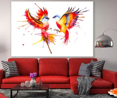 Colorful Birds Watercolor Paint Print 100% Australian Made