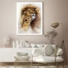 Lion & Cub Portrait Watercolor Home Decor Premium Quality Poster Print Choose Your Sizes