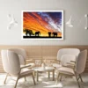 Elephants at Sunset Photograph Home Decor Premium Quality Poster Print Choose Your Sizes