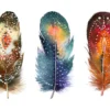 Colorful Feathers Watercolor Painting Print 100% Australian Made - Image 2