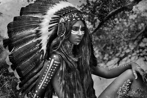 Indian Woman Hunter B&W Portrait Photograph Print 100% Australian Made - Image 2