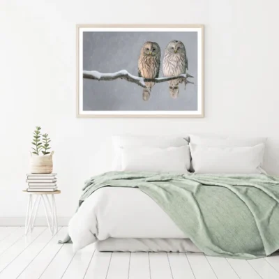 Owls On a Tree Photograph Home Decor Premium Quality Poster Print Choose Your Sizes