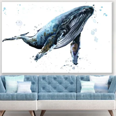 Whale Watercolor Painting Print 100% Australian Made
